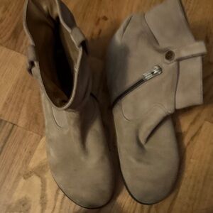 Birkenstock Taupe Suede Ankle Booties